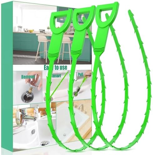 Drain Snake Hair Drain Clog Remover - 3 Pack Shower Sink Unclogger Tool
