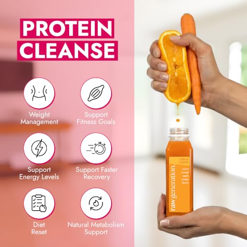 Raw Generation 3-Day Protein Juice and Smoothie Cleanse, 18-Bottle Pack | Plant-based lean muscle support, workout nutrition, 38g daily protein, steady energy, cravings support & easy reset routine