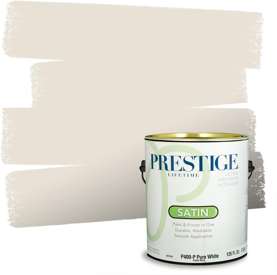 PRESTIGE Paints Exterior Paint and Primer In One, 1-Gallon, Flat, Comparable Match of Sherwin Williams* Grizzle Gray*