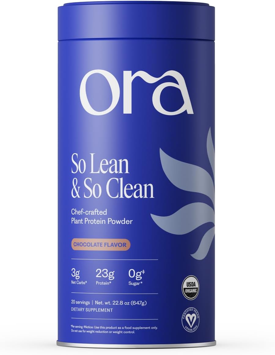 Ora Organic Plant-Based Protein Powder - 23g Protein for Women and Men - Vanilla Flavor 20 Servings, Vegan, Clean Protein, Third-Party Tested, Gluten-Free - 20 Servings