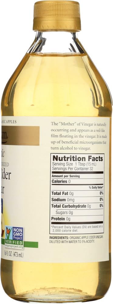 Spectrum Naturals Organic Apple Cider Vinegar Filtered 16 Fl Oz (Pack of 6)