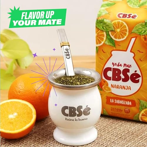 CBSé Yerba Mate Orange Flavor – Loose Leaf Yerba Mate Tea, Naturally Caffeinated, Gluten-Free - 1.1 Lbs- 500 Gr.