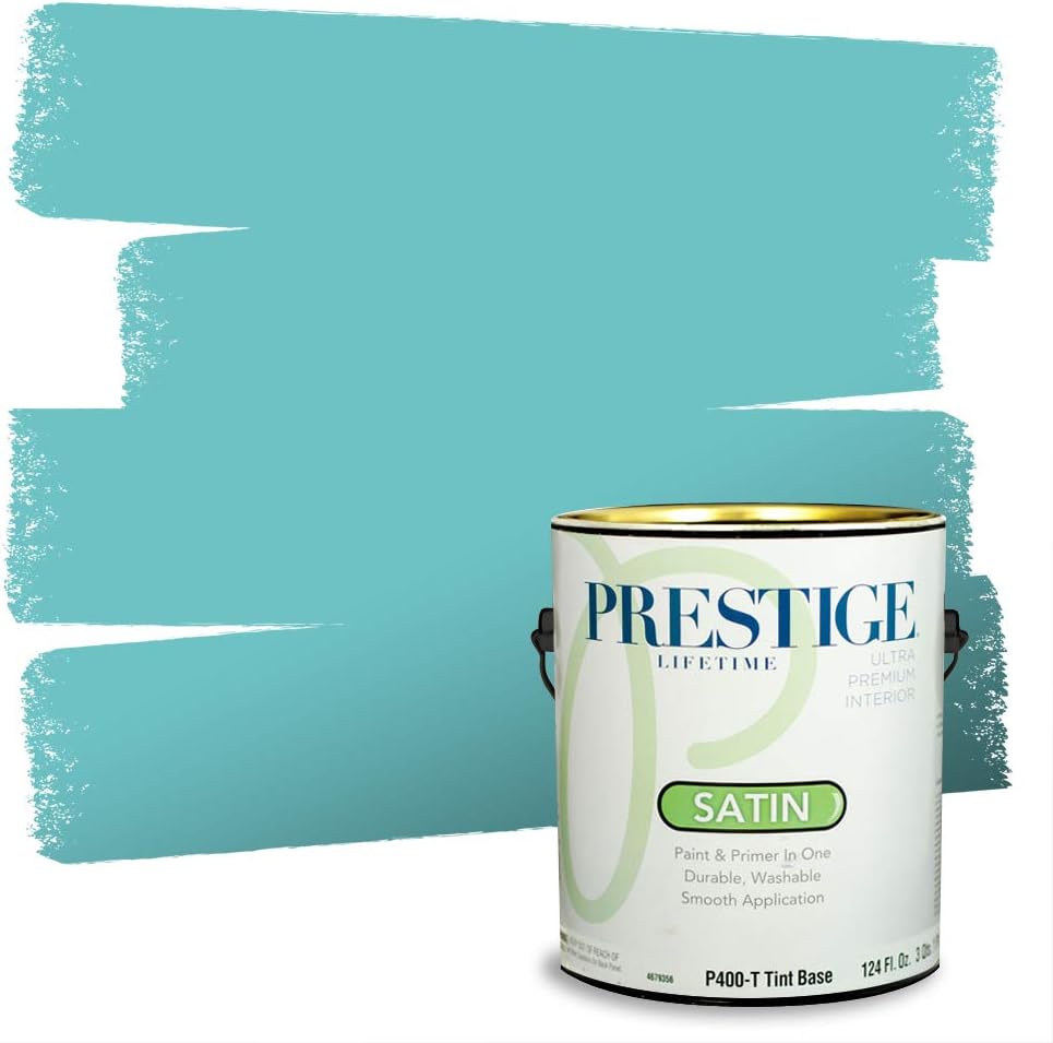 PRESTIGE Paints Exterior Paint and Primer In One, 1-Gallon, Satin, Comparable Match of Sherwin Williams* Blue Nile*