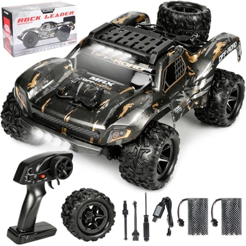 RC Car for Adults,RC Truck,4WD Off Road Monster Truck RC, 1:18 RC car,2 Batteries, LED Lights, All Terrain Waterproof RC Truck for Beginners&Boys.
