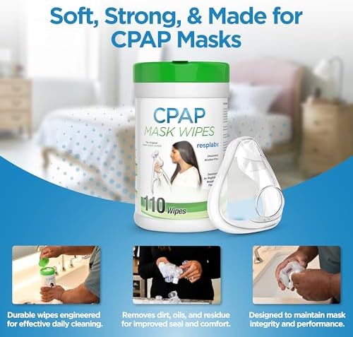 resplabs CPAP Mask Wipes Unscented Cleaner for Full Face, Nasal Masks & Supplies 110 Wipes