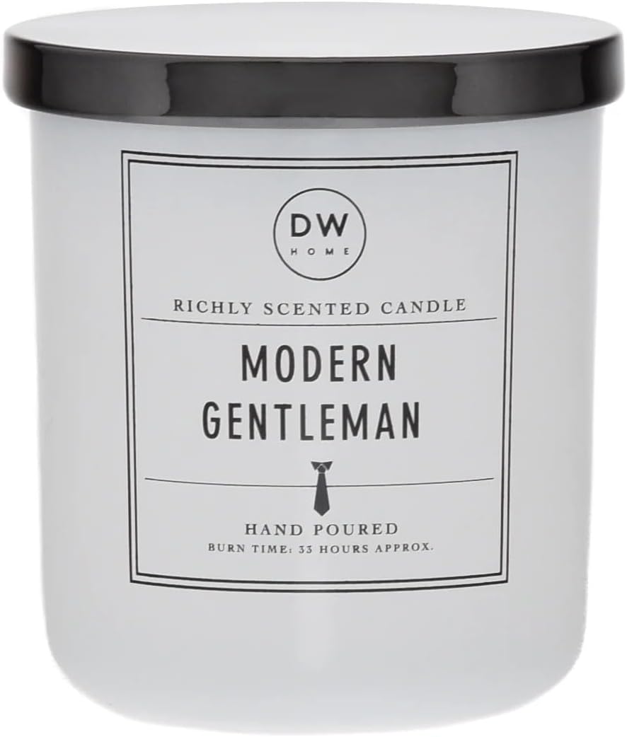 DW Home Warm Tobacco Pipe Scented Candles, 15 oz Large Double Wick Jar, Up to 56 Hour Burn Time, Strong Long Lasting Woodsy Fragrance, Gifts for Men & Women