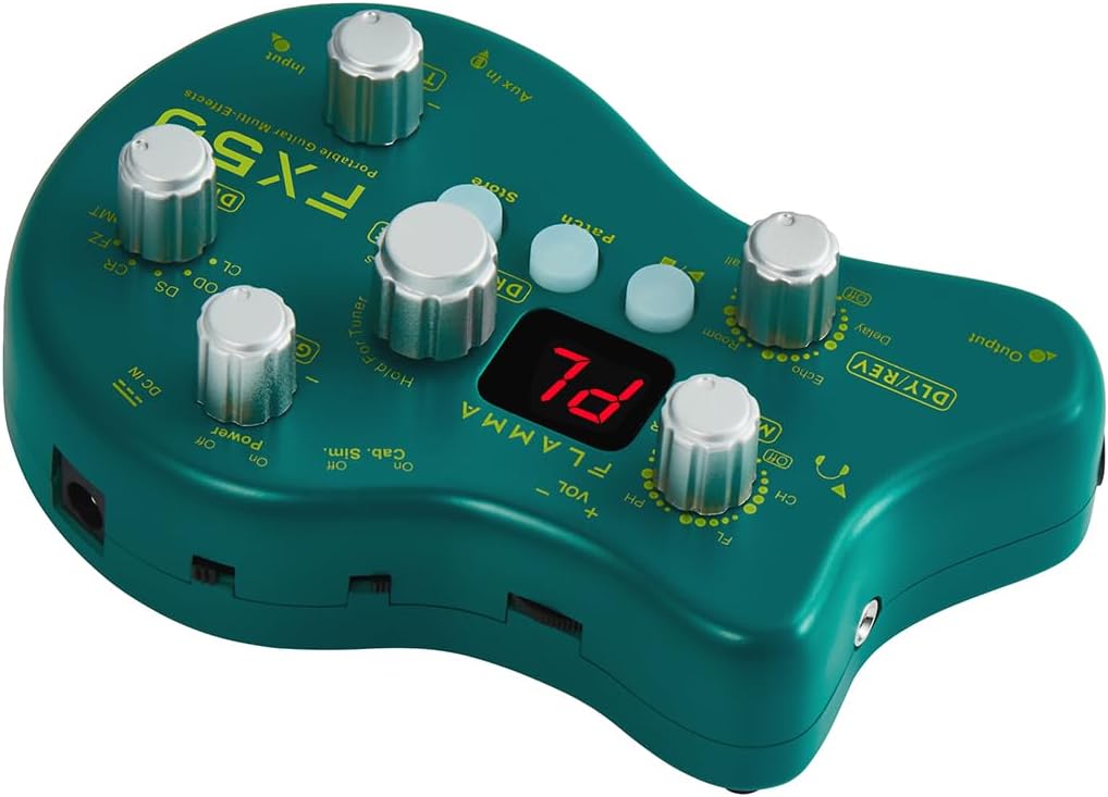 FLAMMA FX100 Guitar Multi-effects Pedal with 55 Amp Models 151 Built-in Effects 80' Looper 40 Drum Machine 10 3rd Party IR Slots Headphone OTG for