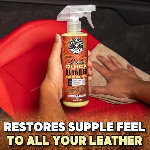 Chemical Guys, Leather Quick Detailer, Cleaner & Conditioner Spray, 16 oz | Quick spray cleans and conditions seats, furniture and apparel, safe on natural, synthetic and faux leather