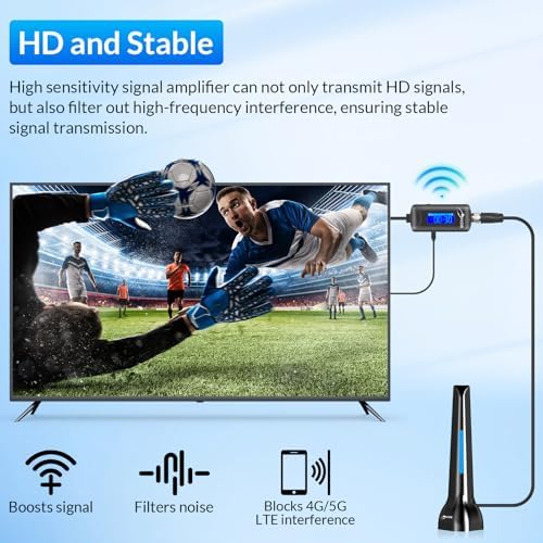 TV Antenna Amplifier Signal Booster, 25dBi High Gain TV Antenna Booster