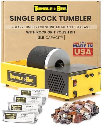 Rock Tumbler - Large Tumbler for Adults and Kids - Rotary Machine for Stone, Rock, Metal and Sea Glass - Polishing Machine Kit for Professionals & Hobbyists - Model TB-14-KIT