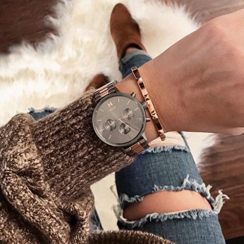 MVMT Nova - Dual Timezone Women’s Wristwatch - Minimalist Dress - 3 ATM/30 Meters Water-Resistant Timepiece - Interchangeable Bands - 38mm