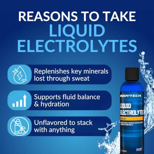 BodyTech Liquid Electrolytes Drops, Unflavored, 8 Fl Oz, 96 Servings | Hydration Concentrate with ConcenTrace Trace Minerals