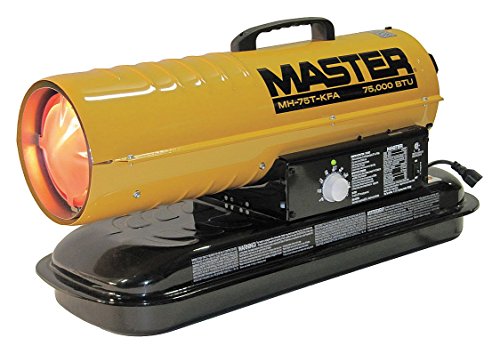 Master MH-75T-KFA Kerosene Forced Air Heater with Thermostat, 75,000 BTU