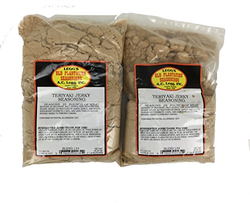 A.C. Legg - Teriyaki Jerky Seasoning for 50 Pounds of Meat, 2 Packs - 20.25 Ounce each - with Cure