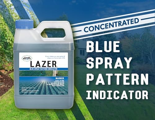 Liquid Harvest Lazer Blue - 32 Ounces - Concentrated Spray Pattern Indicator - Perfect Weed/ Fertilizer Marking Dye