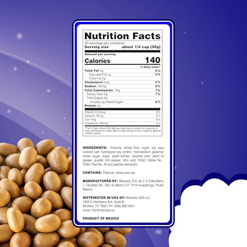 Manzela Japanese Style Coating Peanuts | Crunchy with Flavorful Sauce, Savory & Slightly Sweet, Unique Texture, Authentic Mexican Snack