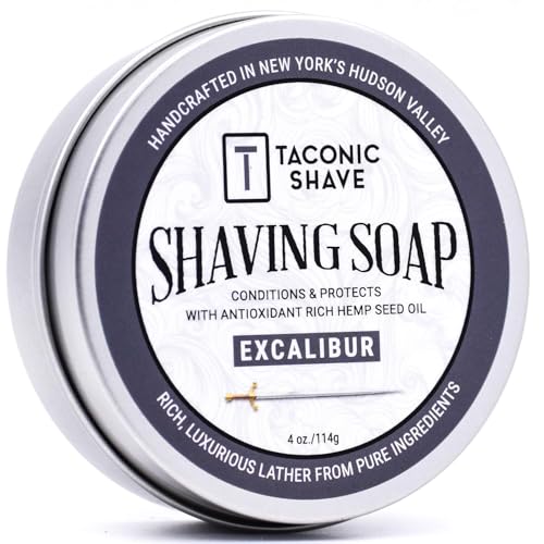 Taconic Lavender Natural Shaving Soap Puck, Rich Lather | Calming lavender aroma pairs with moisturizing natural oils to build rich protective lather for a comfortable wet shave.