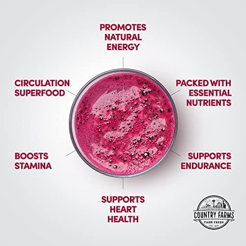 Country Farms Bountiful Beets, Wholefood Beet Extract Superfood, Helps Support Healthy Circulation and Promote Energy, Nitric Oxide Boost