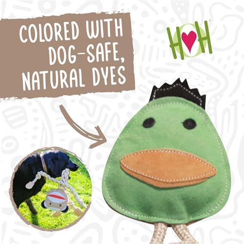HuggleHounds Natural Rope Knottie - Leather Dog Toys for Aggressive Chewers, All Natural Cotton, Interactive Leather Toy for Small or Large Dog Breeds, Tough & Durable Chew Toy - Stuey Sock Monkey