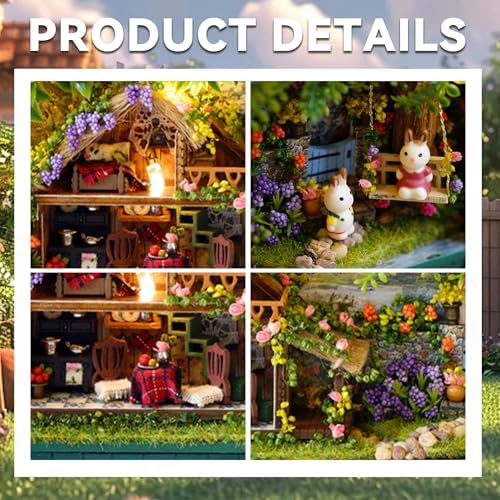 Flever Dollhouse Miniature DIY House Kit Creative Room with Furniture and Cover for Romantic Valentine's Gift(Happy Corner)