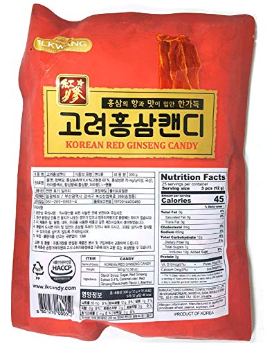 KOREAN RED GINSENG CANDY 300 grams (10.6oz) Product of Korea_Individually Wrapped_Great for Gift