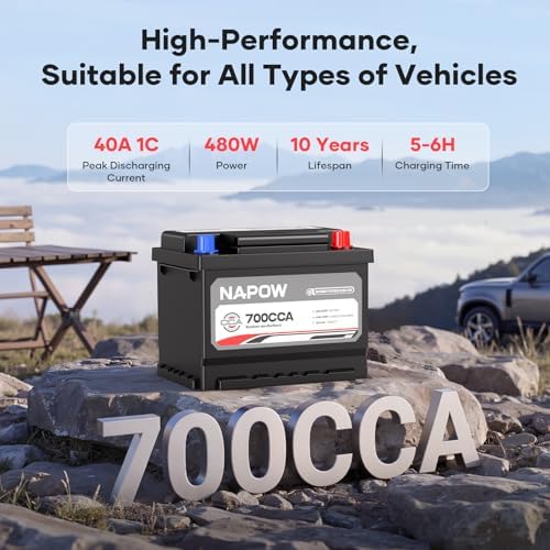 12V 70Ah Sodium Ion Car Battery, 1000CCA IP65 Waterproof Automotive Group Size 49 Battery for Car RV Marine
