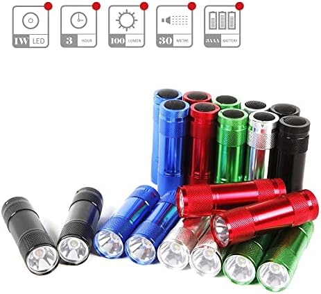 FASTPRO 20-Pack Aluminum LED Flashlights Set with AAA Batteries (1W)