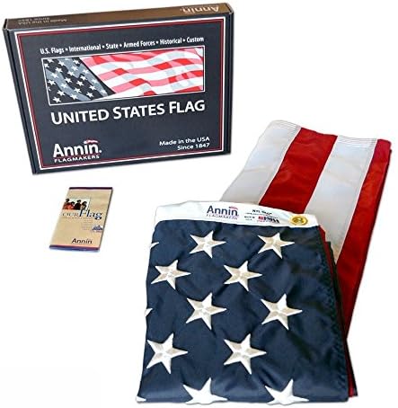 American Flag 5x8 ft. Nylon SolarGuard Nyl-Glo by Annin Flagmakers, 100% Made in USA with Sewn Stripes SLzjKm