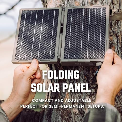 Tactacam Reveal Folding Solar Panel, 7.2W, Built-in Battery | 12V/2A output, stores energy for overnight and cloudy-day use, folds flat for transport