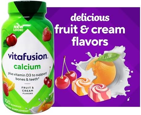 Vitafusion Gummies Calcium with Vitamin D3, 100 Count, Pack of 2