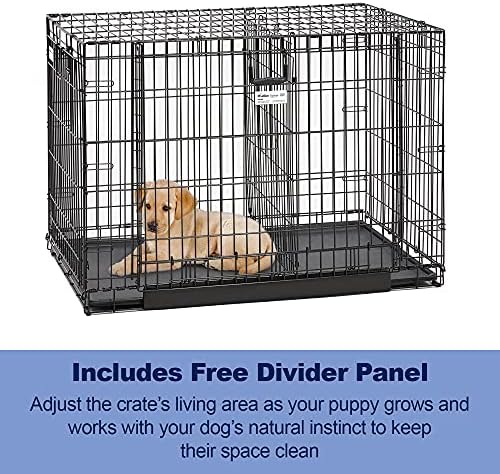 MidWest Homes for Pets Medium Ovation Double Door 30-inch Folding Metal Dog Crate, Front and Up & Away Side Doors, Space-Saving Design