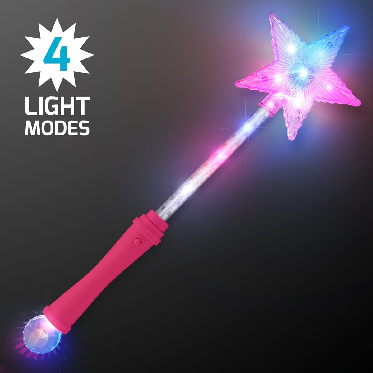 Pink Super Star Princess LED Light Up Magic Wand for Kids