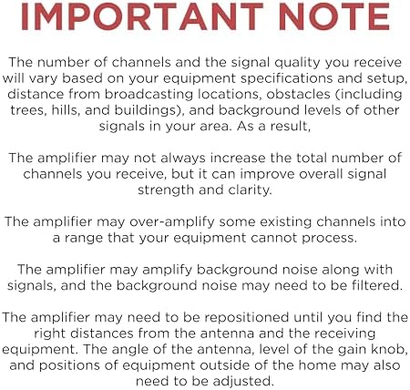 THE CIMPLE CO - TV Antenna Amplifier Kit with Coax - Digital TV Signal Booster with RG6 Coaxial Cable - Adjustable Gain, 24 dB Distribution, NTSC