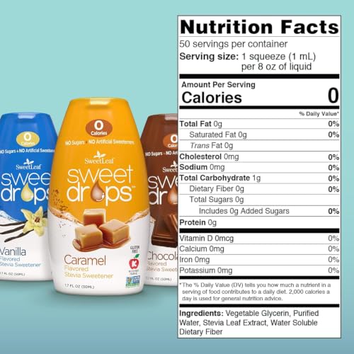 SweetLeaf Stevia Drops Liquid Sweetener, Variety Pack - 1.7 Fl Oz, 3 Pack | Sweet Drops, Stevia Leaf Extract, Zero Calorie, No Erythritol