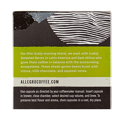 Allegro Coffee, Coffee Breakfast Blend Pods Organic 10 Count, 3.8 Ounce
