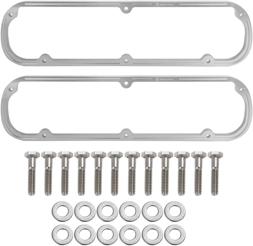 Valve Cover Spacers Kit for Ford Small Block 289 302 351W SBF V8 Engine | 1/2" Thick Aluminum Valve Cover Spacers with Bolts & Washers, Direct Fit