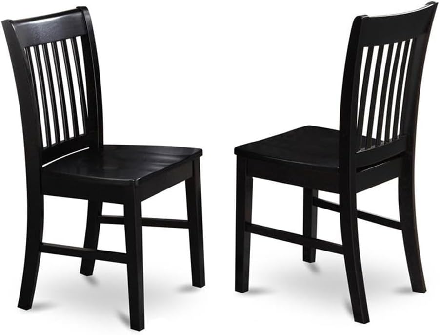 East West Furniture NFC-MAH-W Norfolk Dining Room Chairs - Slat Back Solid Wood Seat Chairs, Set of 2, Mahogany