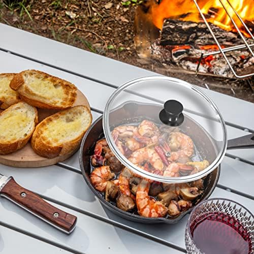 Utopia Kitchen Cast Iron Skillet 12 Inch with Lid Chefs Frying Pan Black | Chefs Pan, Pre Seasoned Skiller, Indoor and Outdoor Use, Grill Safe Cookware, Even Heat Distribution, Durable