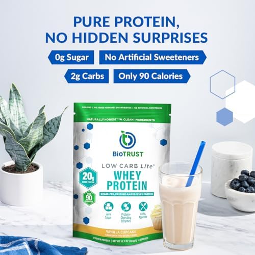 BioTrust Low Carb Lite Protein Powder - Whey Isolate, Vanilla Cupcake