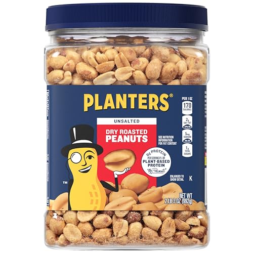 PLANTERS Salted Peanuts, Plant Based Protein Snacks, 2.19lbs (1 Ct)