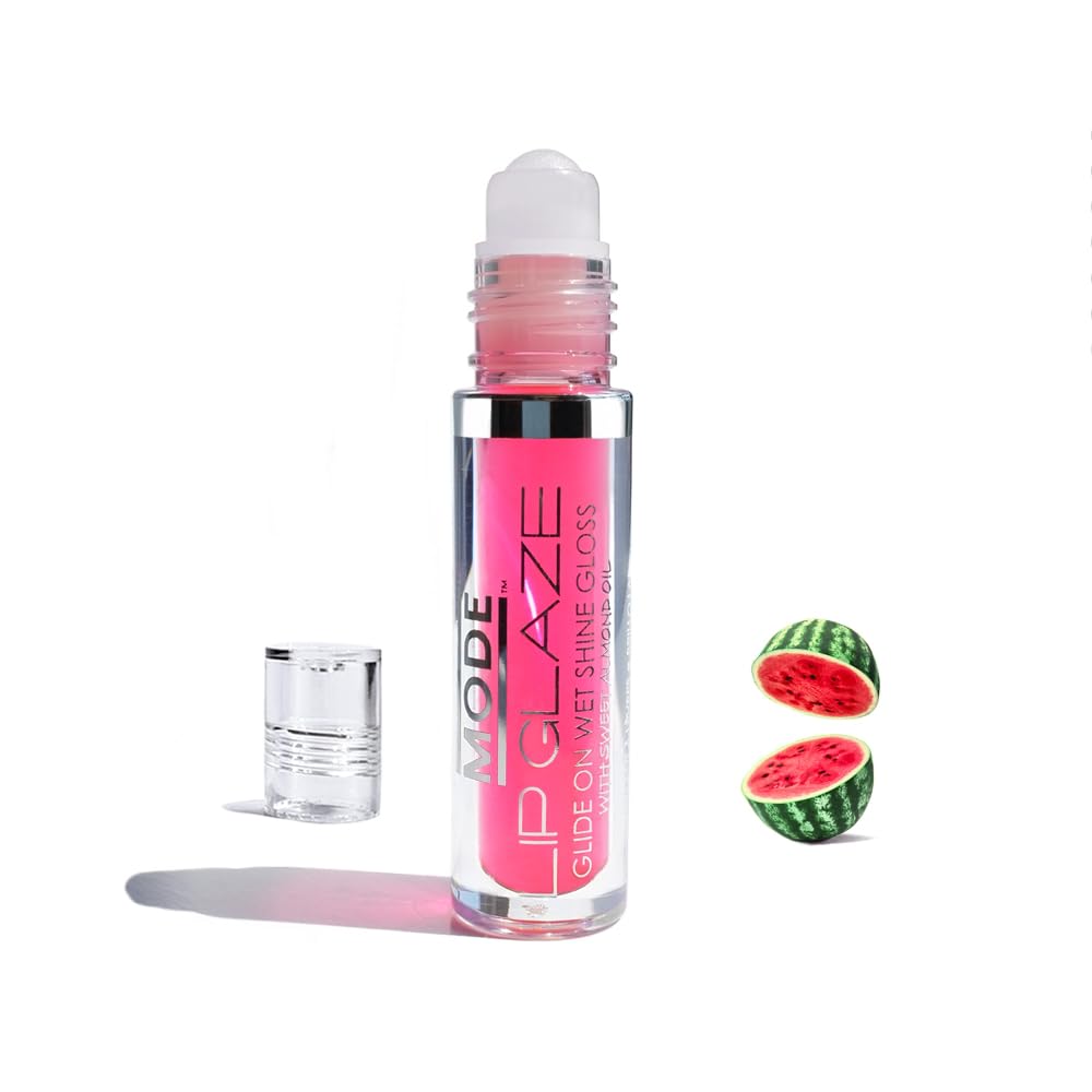 MODE Lip Glaze Cotton Candy Flavored Lip Gloss, Hydrating Sheer Wet Shine, Skincare Fruit Oils