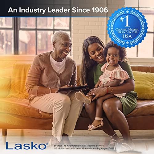 Lasko Oscillating Digital Ceramic Tower Space Heater - 29” - 5586 - Black | Built-In Handle, For Large Rooms, Cool Touch Housing, Overheat Protection Adjustable Thermostat, Timer, Remote, 1500W