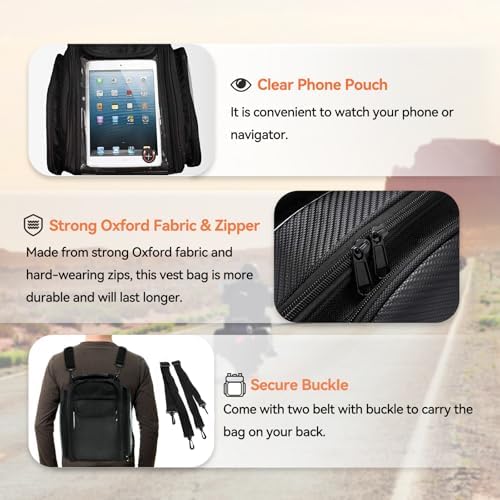 Dracarys Motorcycle Tank Bag - Oxford Saddle Black Motorbike Bag - Strong Magnetic Bag for Honda Yamaha Suzuki Kawasaki Harley