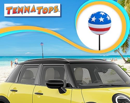 USA American Flag Ball Car Antenna Topper Auto Accessory - Fits Thin Style Antenna