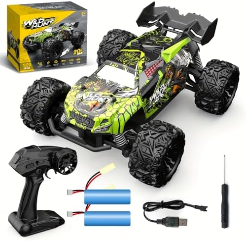 1/18 Scale High Speed RC Cars, 30KM/H 4WD Off-Road Remote Control Trucks for Adults and Kids Boys, All Terrain Truck Toys Gifts