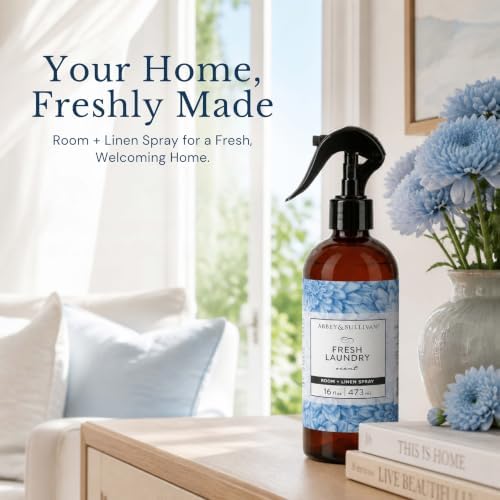 Abbey & Sullivan Odor Eliminating and Refreshing Linen and Room Spray, Fresh Laundry, 16 oz