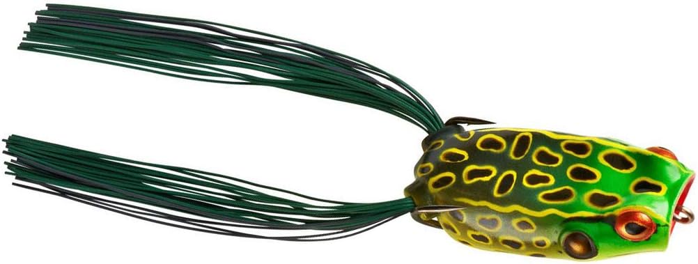 BOOYAH Poppin' Pad Crasher Topwater Bass Fishing Hollow Body Frog Lure with Weedless Hooks
