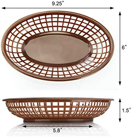 New Star Foodservice Fast Food Baskets, 9 1/4 x 6 Inch Oval, Set of 36, Brown
