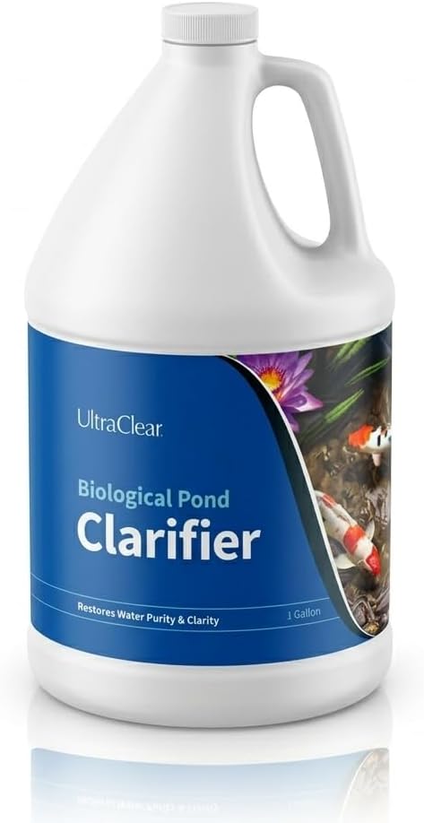 Pond Clarifier for Outdoor Ponds - Treats up to 80,000 Gallons - Concentrated Live Beneficial Bacteria - - Clears Cloudy Pond Water - Safe for Fish, Plants, Pets and People