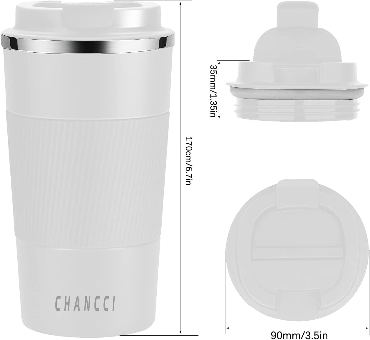 16oz Travel Coffee Mug Spill Proof, Insulated Coffee Mug with Lid, Leakproof Coffee Tumbler, Stainless Steel Vacuum Coffee Cup for Hot/Cold Drinks